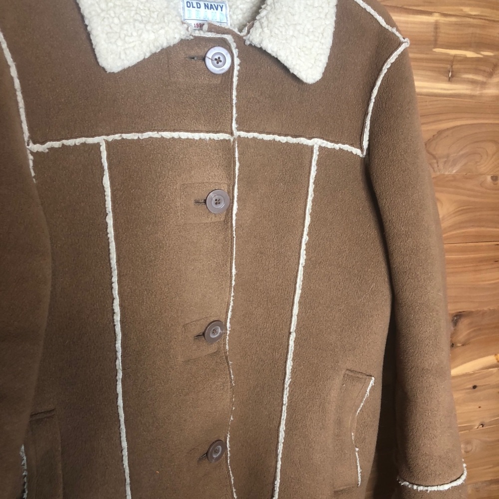 NWOT Sherpa Lined Brown Pea Coat - Picture 4 of 7